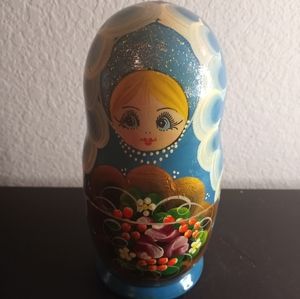 GORGEOUS VTG 7" Russian Matryoshka Nesting Dolls Set of 5